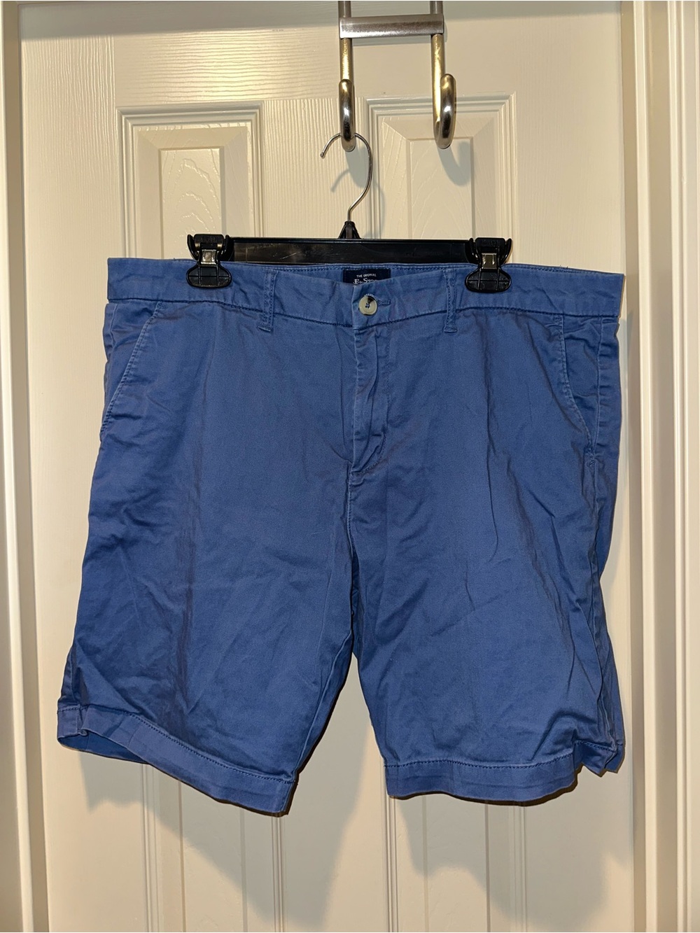Ben Sherman Steel Blue Flat-Front Chino Shorts Classic Fit
